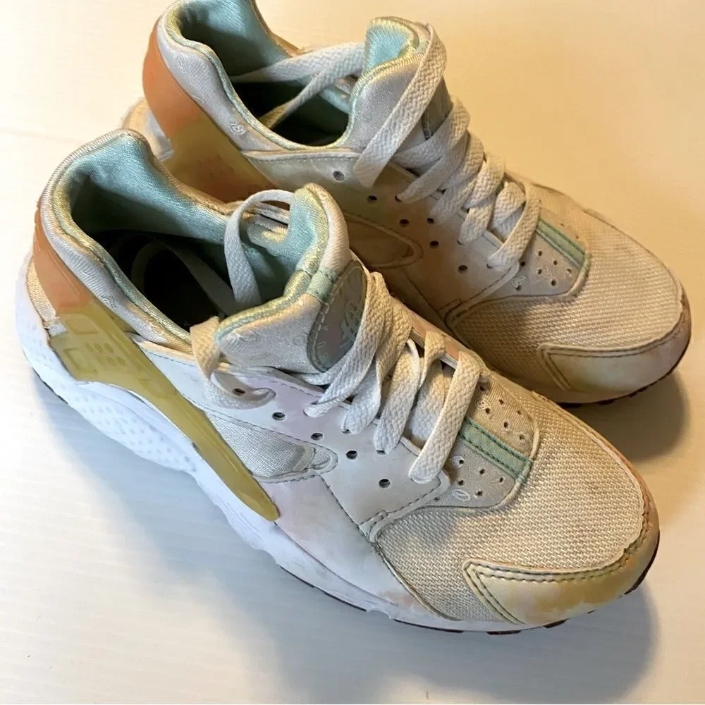 Nike Huarache Run GCEL Girls boys unisex youth pastel tie dye sneakers shoes - 4